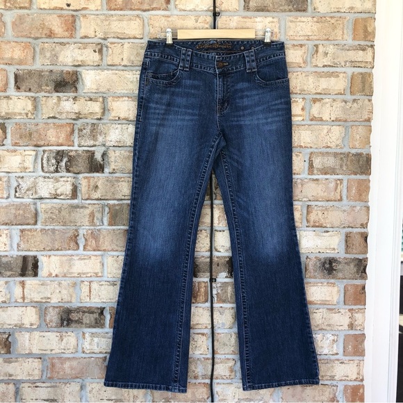 Eddie Bauer Est 1920 Adjustable Waist Button Flap Back Pockets 2009 Jeans 10R - Picture 2 of 16